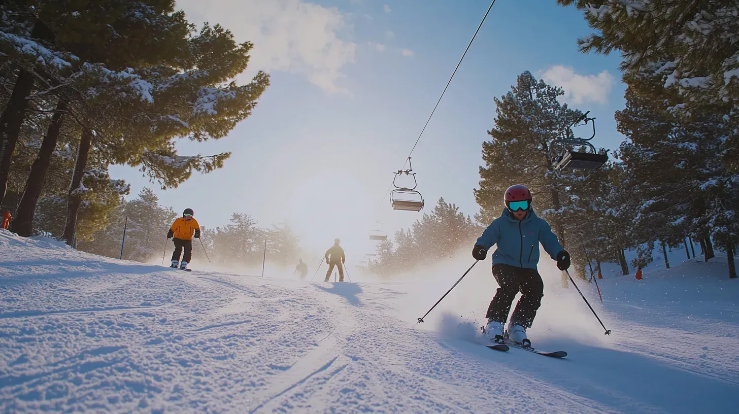 Winter skiing in the Troodos Mountains, Cyprus Winter skiing in the Troodos Mountains, Cyprus